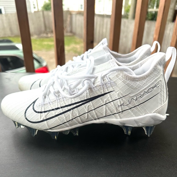 Nike Alpha Huarache 7 Pro Lacrosse Cleats – White Metallic Silver – Size 7.5 - Picture 1 of 7